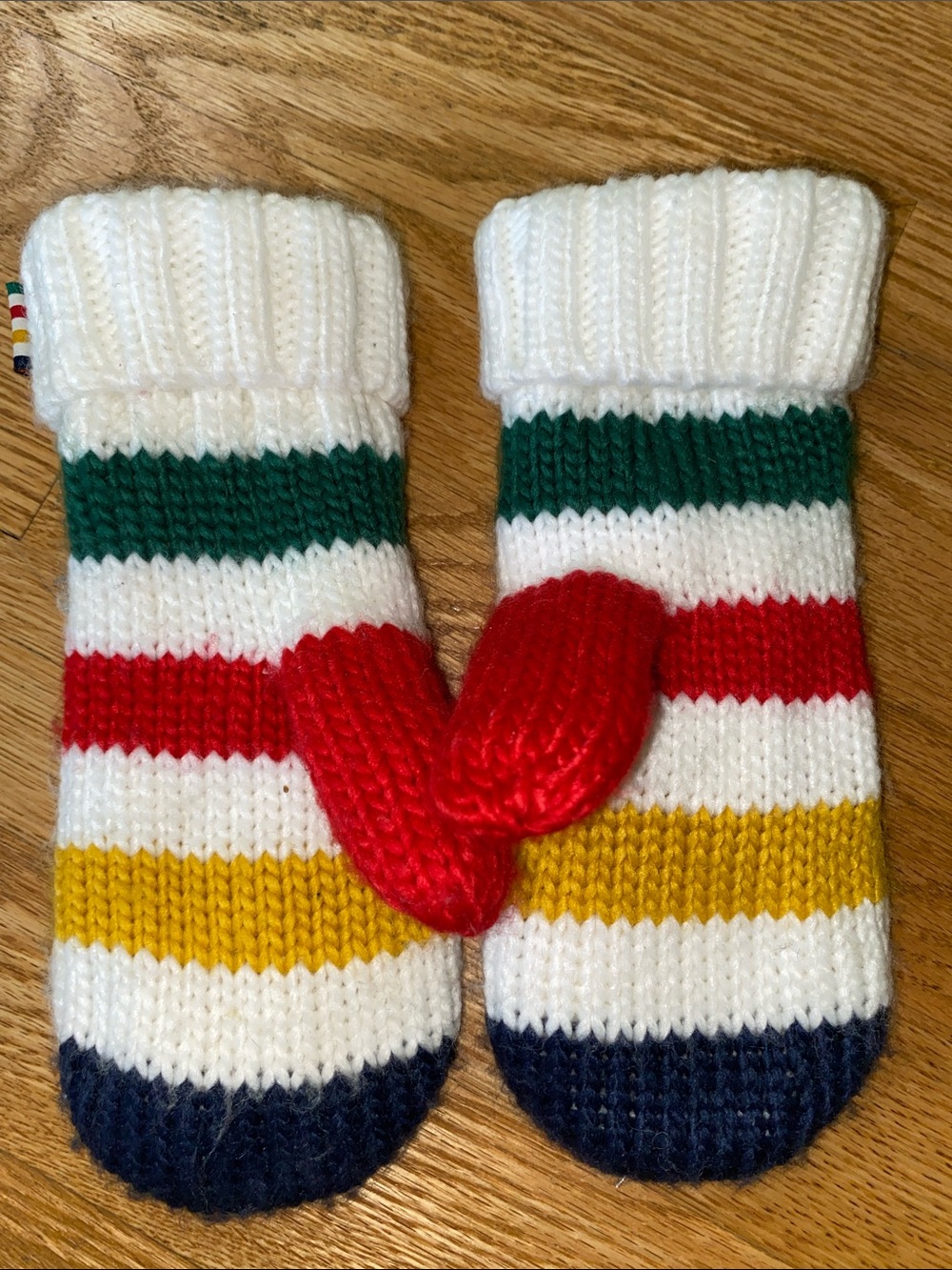 HBC Hudson’s Bay Company Striped Mittens 2-5X - Picture 2 of 6